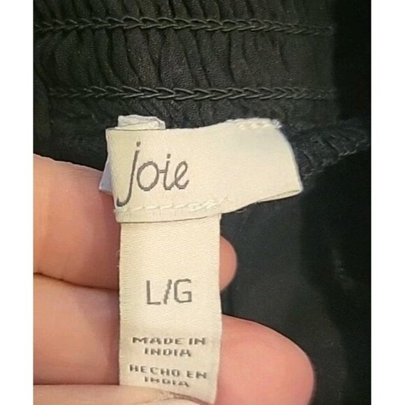 Joie Women's Large Long‎ Sleeve Smocked Blouse Sheer Long Sleeves Black NWOT - Picture 6 of 12
